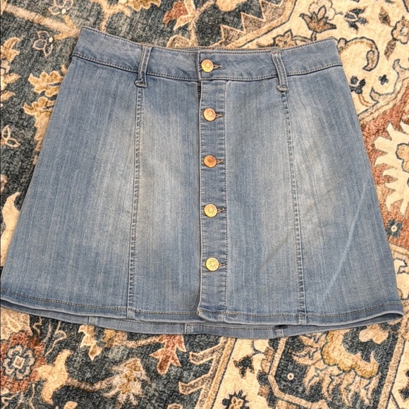 Celebrity Pink 3 / 26 waist Blue A-Line Button Down Mini Skirt - Picture 1 of 9